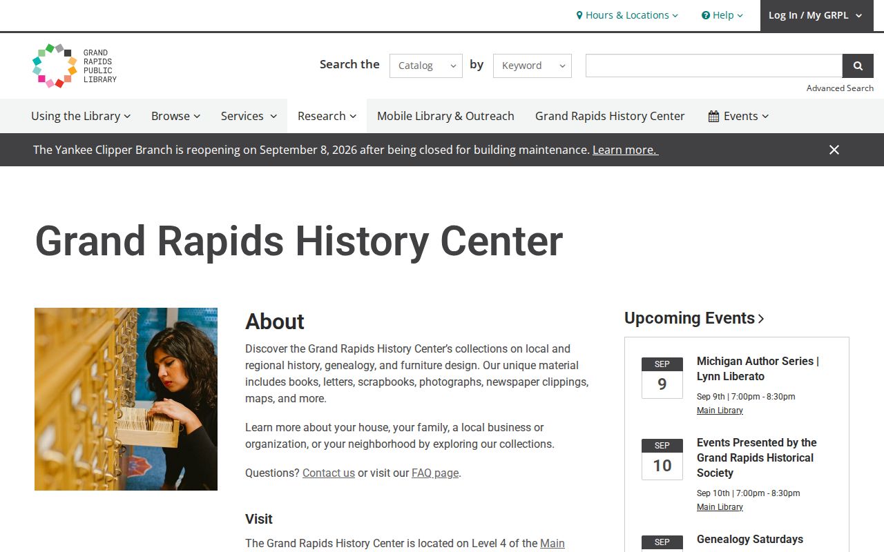 Walker city directory research at the Grand Rapids Public Library History Center
