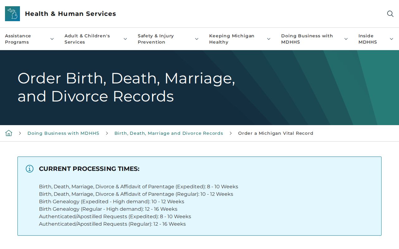 Walker residents directory Michigan vital-record order source