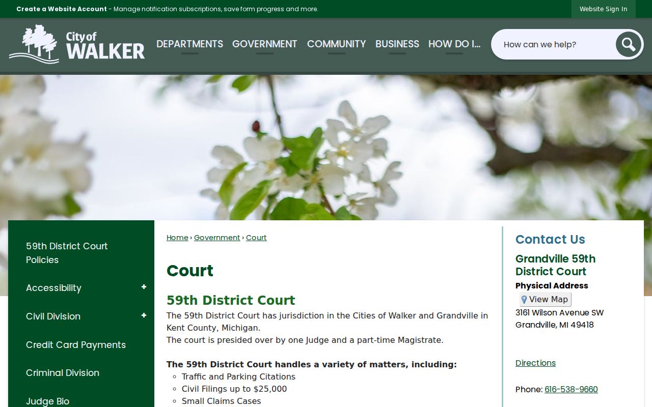 Walker resident lookup 59th District Court information page